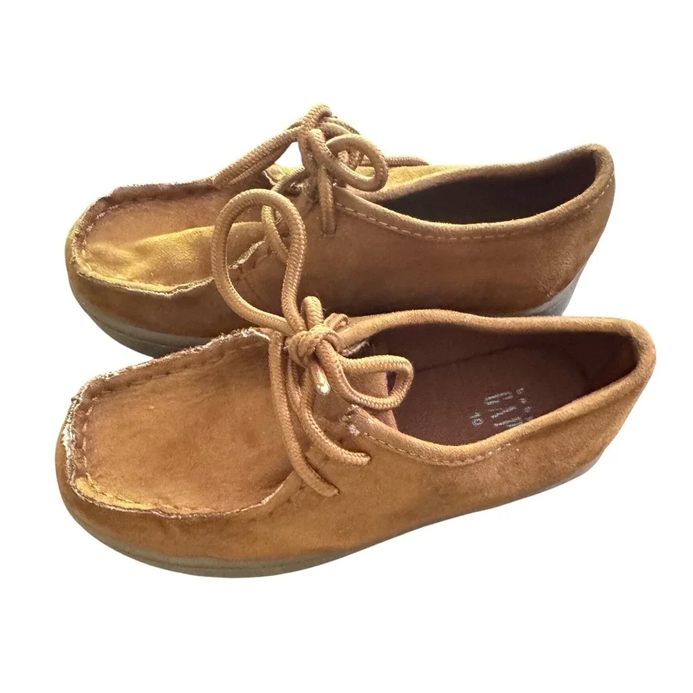 Baby Gap Toddler Boys Tan Brown Faux Suede Moc Boots Size‎ 10